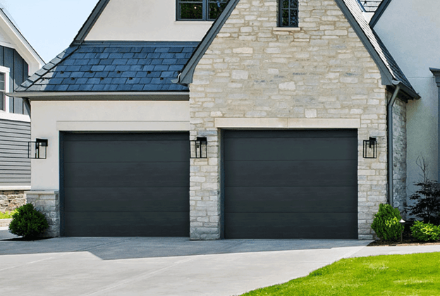 Flush garage door panel design