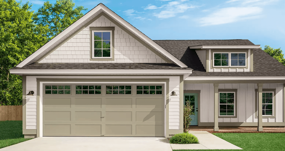 Long Recessed garage door panel design
