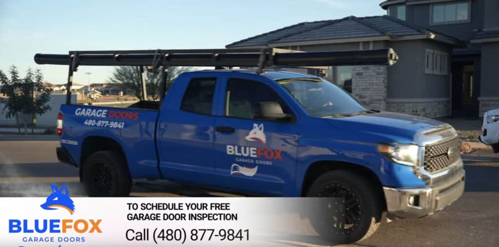 Blue Fox Garage Doors Service Truck Quickly Rescues Family by Fixing Garage Door